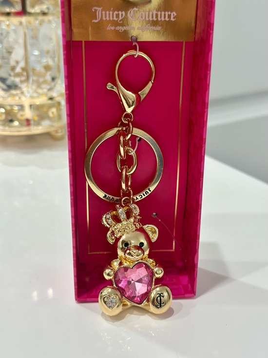 Juicy Couture Accessories - !NEW! Juicy Couture Gold Teddy Bear with Pink Heart Gem Bag Charm/ Keychain🧸👑